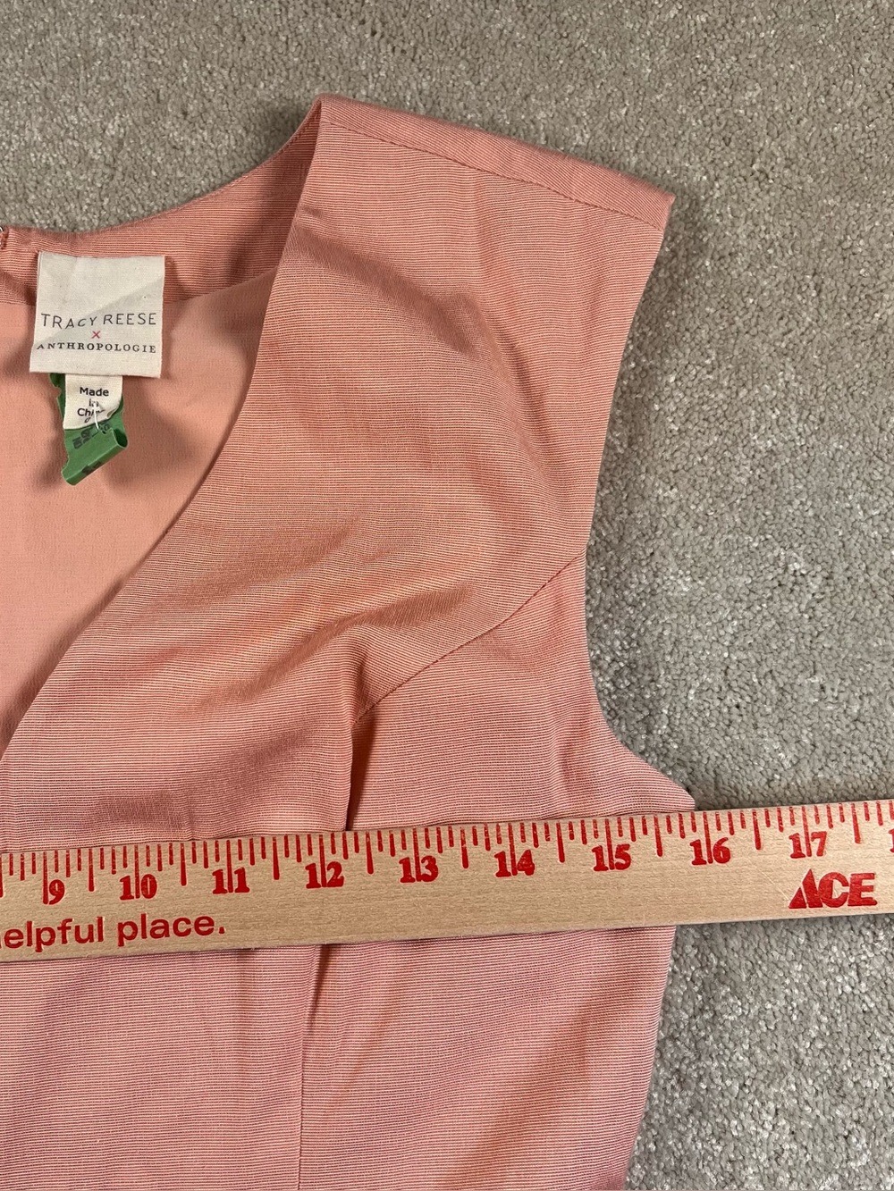 Tracy Reese Anthropologie Dress Painterly Pleated Midi Pink Striped women's 0 - Picture 5 of 8